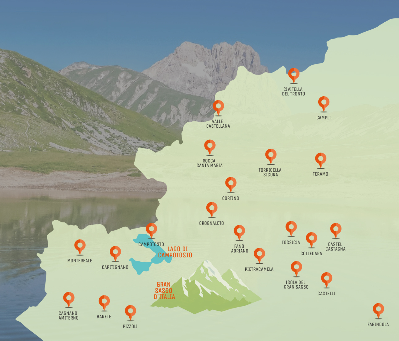 Mappa dei Borghi del Gran Sasso